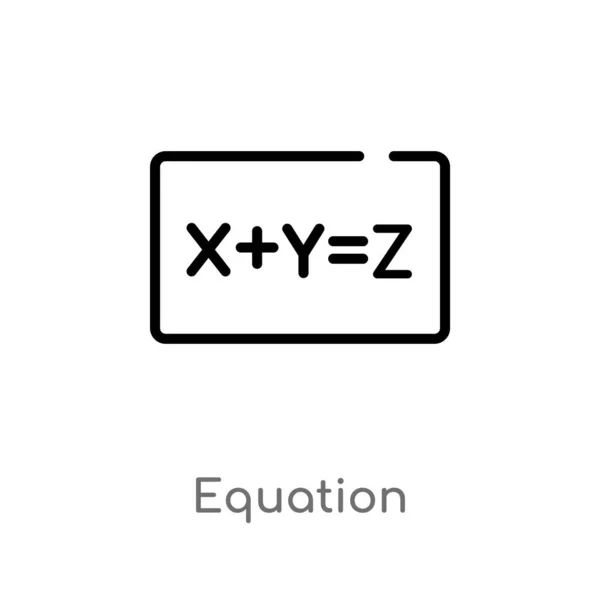 Schema Equazione Vettoriale Icona Isolato Nero Semplice Elemento Linea Illustrazione — Vettoriale Stock