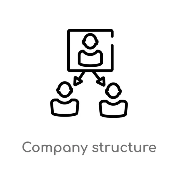 Ikona Vektoru Struktury Společnosti Osnově Izolovaná Černá Jednoduchá Čára Ilustrace — Stockový vektor