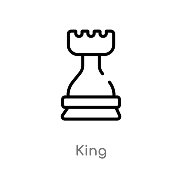 Overzicht King Vector Icon Geïsoleerde Zwarte Eenvoudige Lijn Element Illustratie — Stockvector