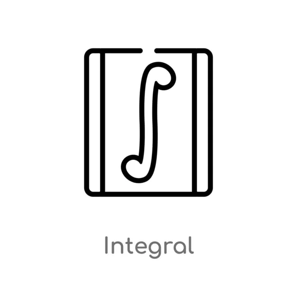 Ikona Integrální Vektorové Ikony Samostatná Černá Jednoduchá Čára Ilustrace Konceptu — Stockový vektor