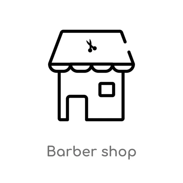 Outline Barber Shop Vector Icon Isolated Black Simple Line Element — Stock Vector