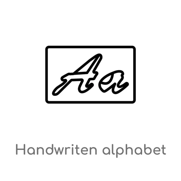 Umreißt Handschriftliches Alphabet Vektorsymbol Vereinzelte Schwarze Einfache Linie Element Illustration — Stockvektor