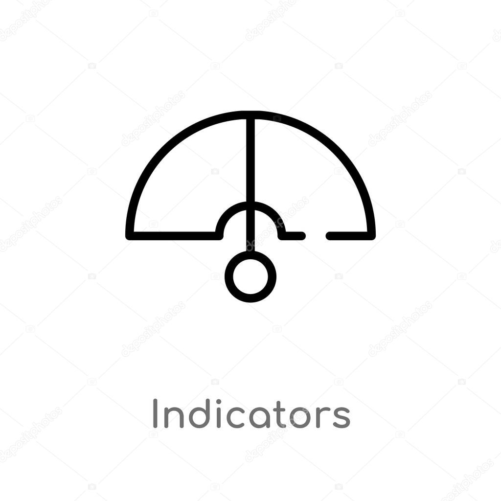 Outline indicators vector icon. isolated black simple line element illustration from user interface concept. editable vector stroke indicators icon on white background