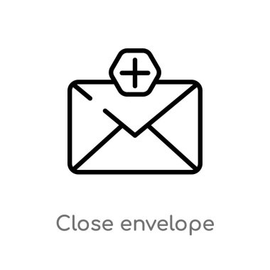 Anahat kapat zarf vektör simgesi. basit çizgi eleman illüstrasyon izole Web kavramı. Beyaz arka planda düzenlenebilir vektör kontur kapatma zarf simgesi