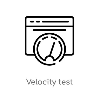 Anahat hız test vektör simgesi. basit çizgi eleman illüstrasyon izole pazarlama kavramı siyah. Beyaz arka planda düzenlenebilir vektör kontur hız testi simgesi