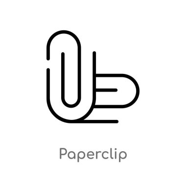 anahat ataş vektör simgesi. eğitim kavramından izole siyah basit çizgi elemanı illüstrasyon. beyaz arka planda değiştirilebilir vektör vuruşu ataş simgesi