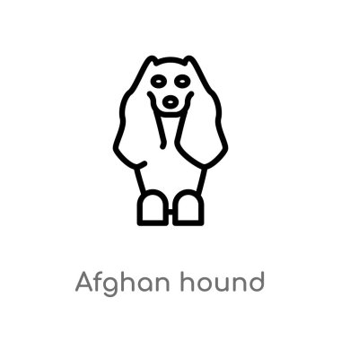 anahat afgan tazı vektör simgesi. hayvanlar kavramından izole siyah basit çizgi elemanı illüstrasyon. beyaz arka plan üzerinde editable vektör vuruş afgan hound simgesi