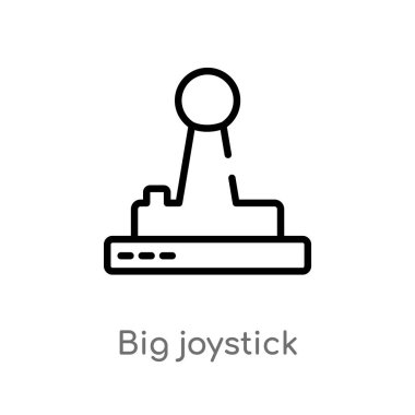 Anahat büyük joystick vektör simgesi. basit eleman illüstrasyon izole teknoloji kavramı siyah. Beyaz arka planda düzenlenebilir vektör kontur büyük joystick simgesi