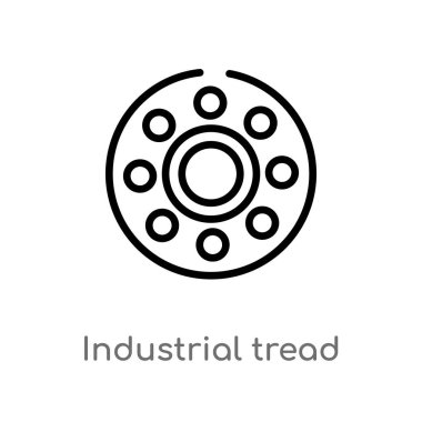Endüstriyel sırt vektör simgesi anahat. basit izole hat eleman Sanayi kavramı siyah. Beyaz arka planda düzenlenebilir vektör kontur endüstriyel sırt simgesi