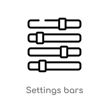 outline settings bars vector icon. isolated black simple line element illustration from ultimate glyphicons concept. editable vector stroke settings bars icon on white background