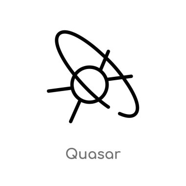 outline quasar vector icon. isolated black simple line element illustration from astronomy concept. editable vector stroke quasar icon on white background