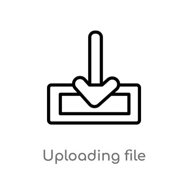 Anahat yükleme dosya vektör simgesi. basit izole eleman arayüz kavramı vektör siyah. Beyaz arka planda düzenlenebilir vektör kontur yükleme dosyası simgesi