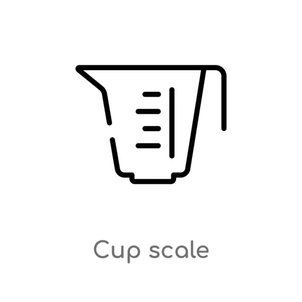 Kontur Cup Skala Vektor Ikonen Isolerad Svart Enkel Linje Element — Stock vektor