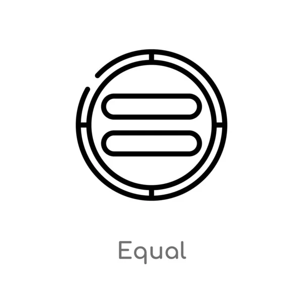 Contorno Icono Vector Igual Aislado Negro Simple Línea Elemento Ilustración — Vector de stock