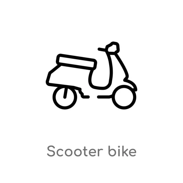 Εικονίδιο Διάνυσμα Bike Σκούτερ Απομονωμένη Μαύρη Απλή Γραμμή Στοιχείο Εικόνας — Διανυσματικό Αρχείο