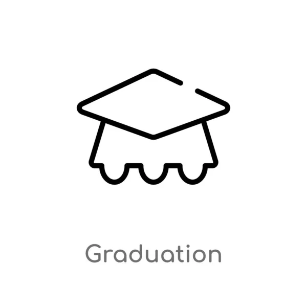 Schéma Icône Vectorielle Graduation Illustration Isolée Élément Ligne Simple Noir — Image vectorielle