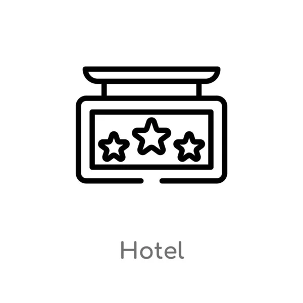 Umreißen Hotel Vektor Symbol Vereinzelte Schwarze Einfache Linienelemente Illustrieren Das — Stockvektor