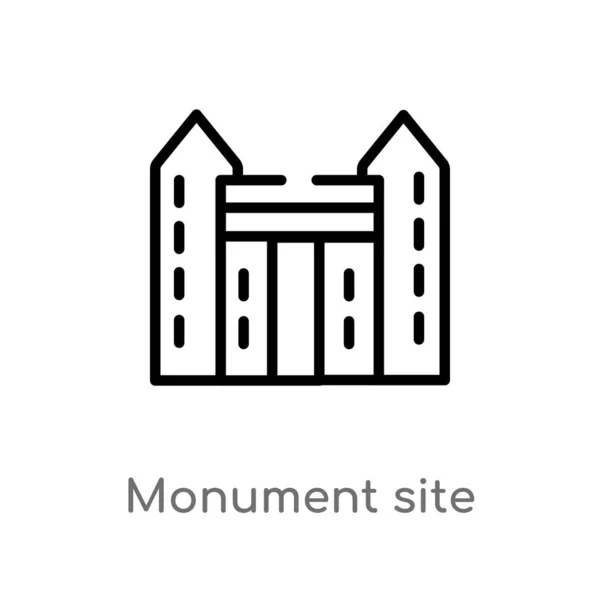 Ikoně Stránky Monumentu Izolovaný Černý Jednoduchý Linkovou Prvek Ilustrace Konceptu — Stockový vektor
