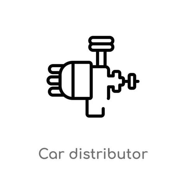Ikona Wektora Dystrybutora Samochodu Białym Tle Prosta Ilustracja Elementu Linii — Wektor stockowy