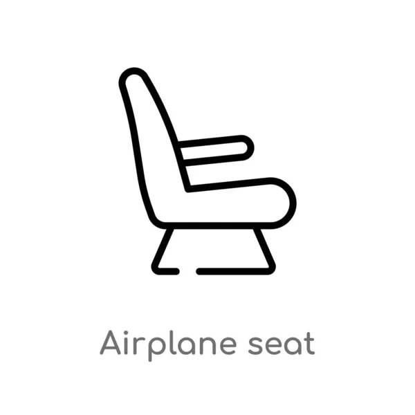 Contorno Del Icono Del Vector Del Asiento Del Avión Elemento — Archivo Imágenes Vectoriales