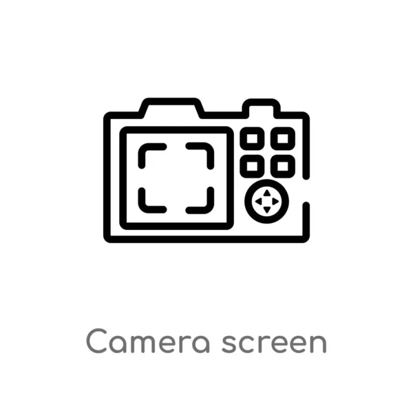 Outline Camera Screen Vector Icon Isolated Black Simple Line Element — Stock Vector