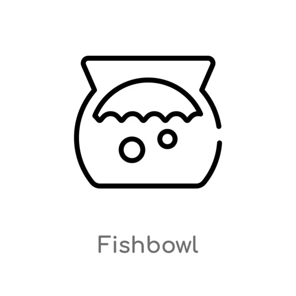 Delinear Ícone Vetor Fishbowl Isolado Preto Simples Linha Elemento Ilustração —  Vetores de Stock