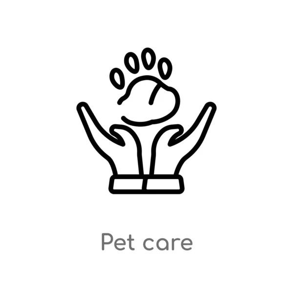 Outline Pet Care Vector Icon Isolated Black Simple Line Element — Stock Vector