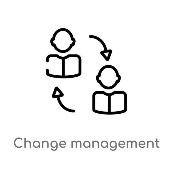 Vektor Ikonen För Hantering Dispositions Ändringar Isolerad Svart Enkel Linje — Stock vektor
