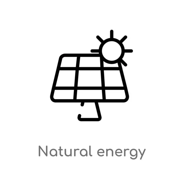 Overzicht Natuurlijke Energie Vector Icoon Geïsoleerde Zwarte Eenvoudige Lijn Element — Stockvector