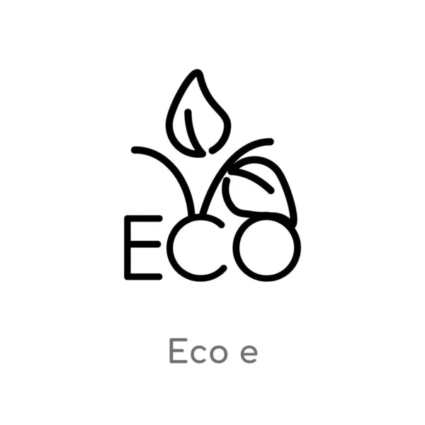 Overzicht Eco Vector Pictogram Geïsoleerde Zwarte Eenvoudige Lijn Element Illustratie — Stockvector