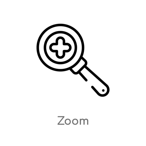 Zoom Vektorsymbol Umreißen Vereinzelte Darstellung Schwarzer Einfacher Linien Aus Dem — Stockvektor