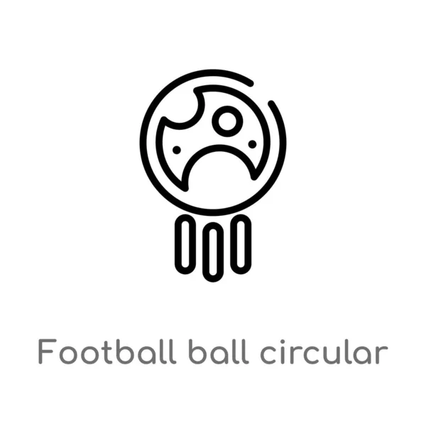 Zarys Piłki Nożnej Okrągły Ikona Wektor Białym Tle Prosta Ilustracja — Wektor stockowy