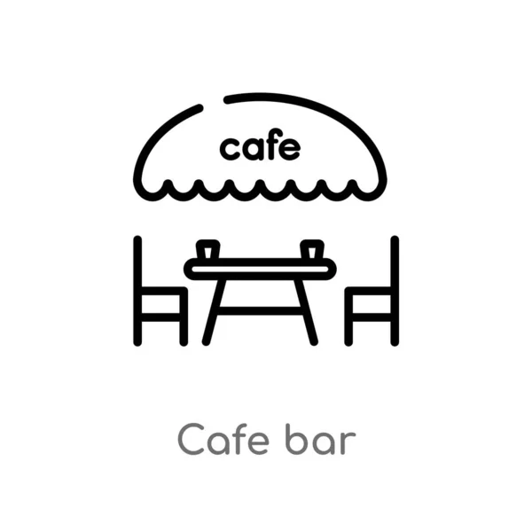 Contorno Café Bar Vetor Ícone Isolado Preto Simples Ilustração Elemento — Vetor de Stock