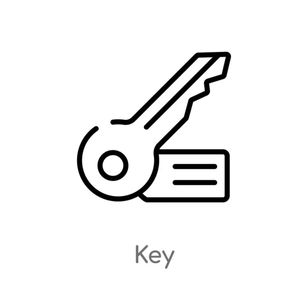 Umreißt Schlüsselvektorsymbol Vereinzelte Darstellung Schwarzer Einfacher Linien Aus Dem Gdpr — Stockvektor