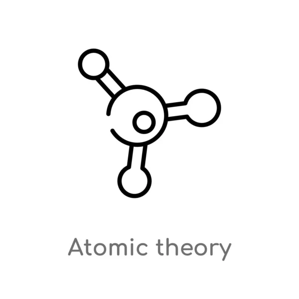 Contorno Teoria Atomica Icona Vettoriale Isolato Nero Semplice Elemento Linea — Vettoriale Stock