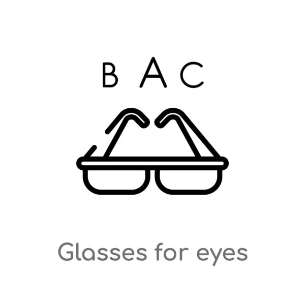 Gözler Vektör Simgesi Için Anahat Gözlükleri Basit Izole Hat Eleman — Stok Vektör