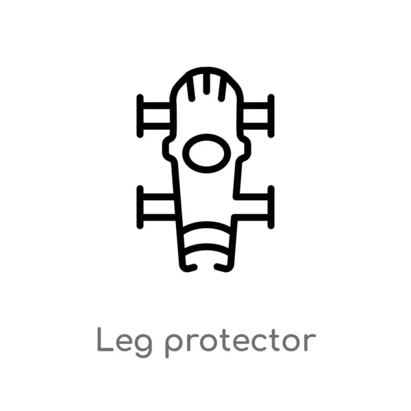 Contorno Pierna Protector Vector Icono Elemento Línea Simple Negro Aislado — Vector de stock