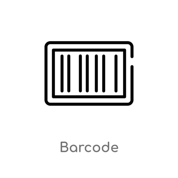 Schéma Icône Vectorielle Code Barres Illustration Isolée Élément Ligne Simple — Image vectorielle
