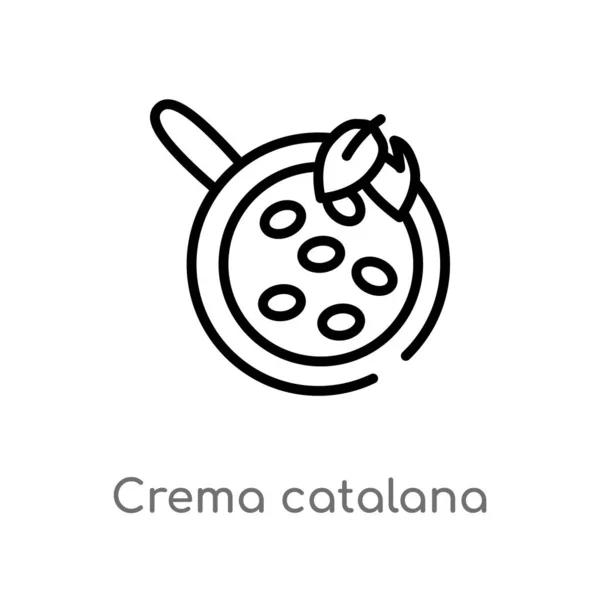 Esboço Crema Catalana Vetor Ícone Isolado Preto Simples Ilustração Elemento —  Vetores de Stock