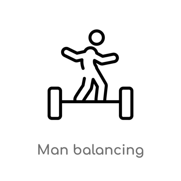 Esboço Homem Balanceamento Vetor Ícone Isolado Preto Simples Ilustração Elemento —  Vetores de Stock
