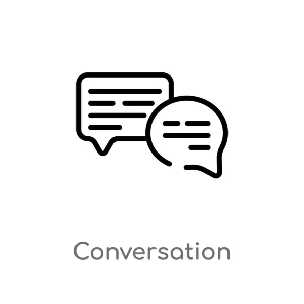 Contorno Icono Vector Conversación Aislado Negro Simple Línea Elemento Ilustración — Vector de stock