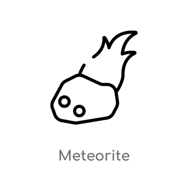 Overzicht Meteoriet Vector Icoon Geïsoleerde Zwarte Eenvoudige Lijn Element Illustratie — Stockvector