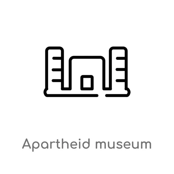 Delinear Ícone Vetor Museu Apartheid Isolado Preto Simples Ilustração Elemento — Vetor de Stock