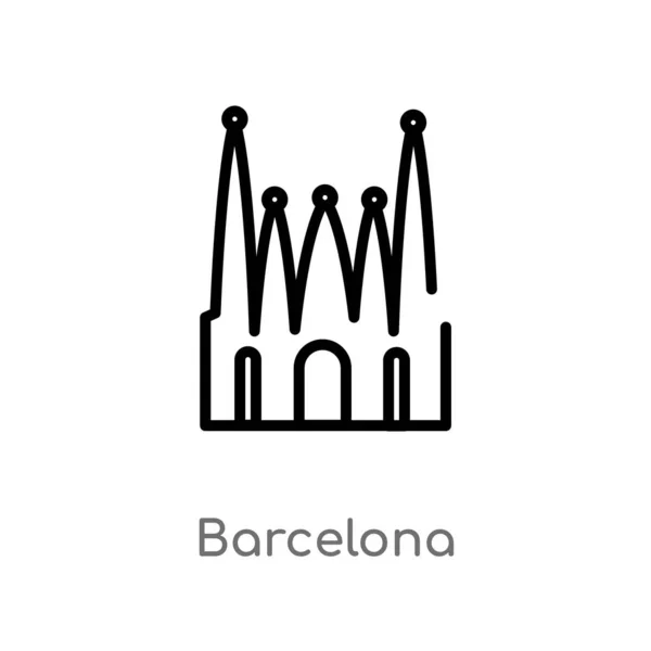 Delinear Ícone Vetor Barcelona Isolado Preto Simples Ilustração Elemento Linha —  Vetores de Stock