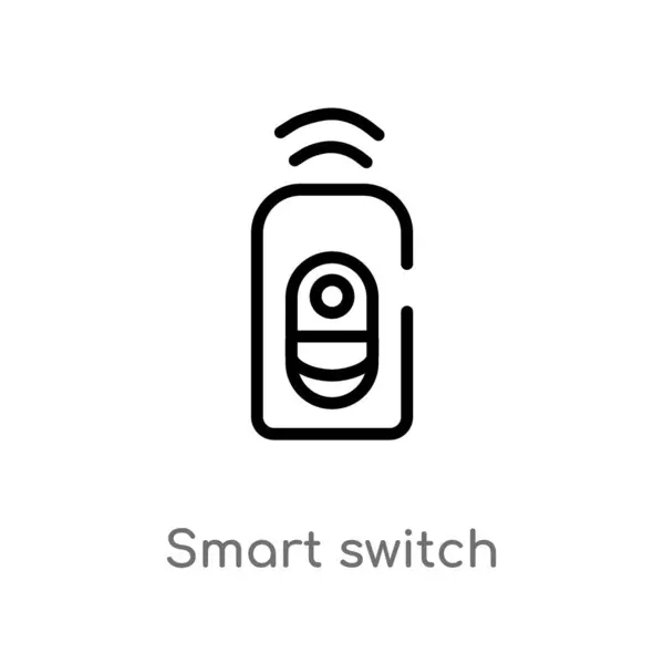 Outline Slimme Switch Vector Icoon Geïsoleerde Zwarte Eenvoudige Lijn Element — Stockvector