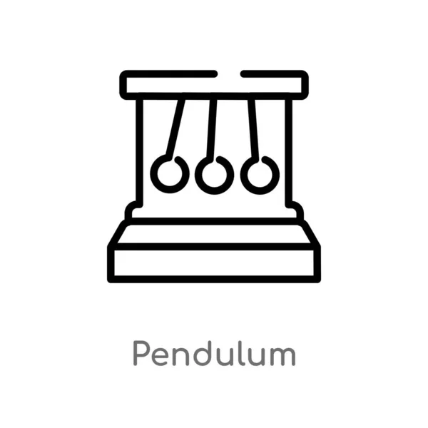 Contour Pendule Icône Vectorielle Illustration Isolée Élément Ligne Simple Noire — Image vectorielle
