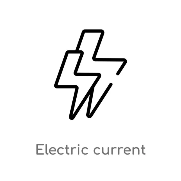 Contour Électrique Vecteur Courant Icône Illustration Isolée Élément Ligne Simple — Image vectorielle