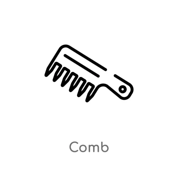 Umreißt Das Kammvektorsymbol Isolierte Schwarze Einfache Linie Element Illustration Aus — Stockvektor