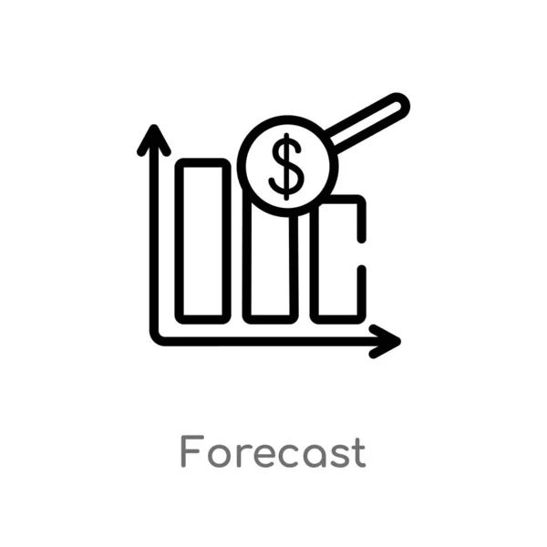 Pictogram Voor Prognose Vector Van Overzicht Geïsoleerde Zwarte Eenvoudige Lijn — Stockvector