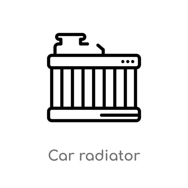 Delinear Carro Radiador Vetor Ícone Isolado Preto Simples Linha Elemento —  Vetores de Stock